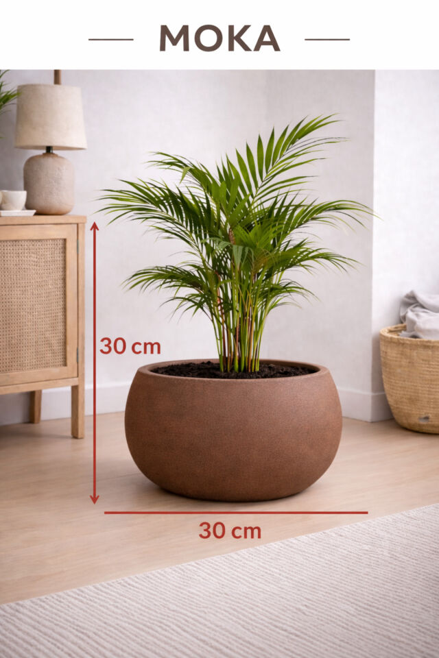 Yuvarlak Saksı Salon Saksı 30 cm Boş saksı plastik çiçek saksısı saksı küre saksı mocha